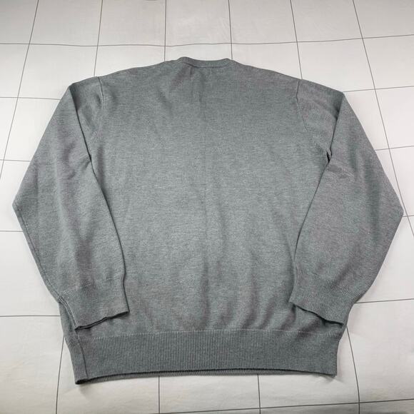 Paul Jones Sweater Mens Medium Gray V Neck Knit Pullover Casual Classic Stretch - Picture 2 of 5